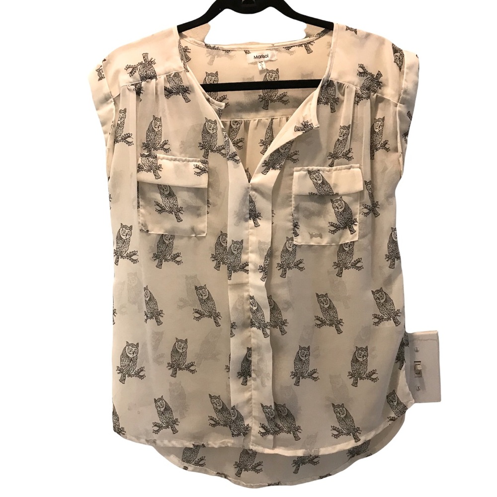 🌸Owl print blouse.